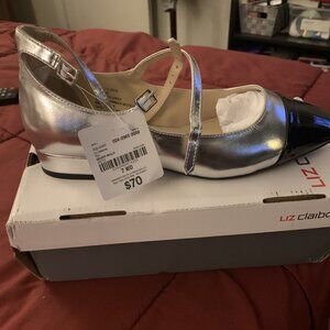 Liz Claiborne silver/black two tone shoes
